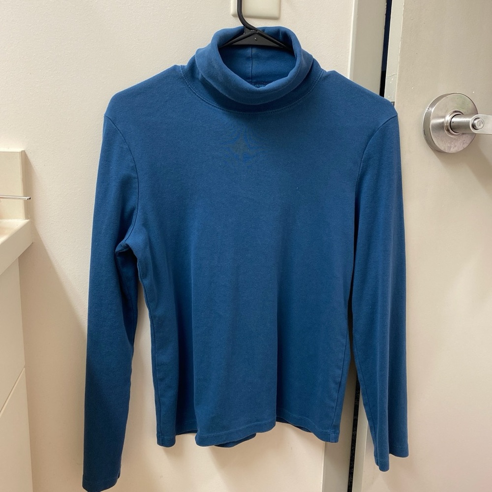 blue turtleneck